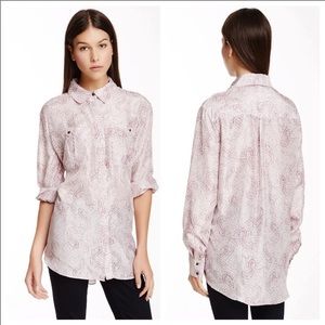 Elizabeth and James 100% silk button down